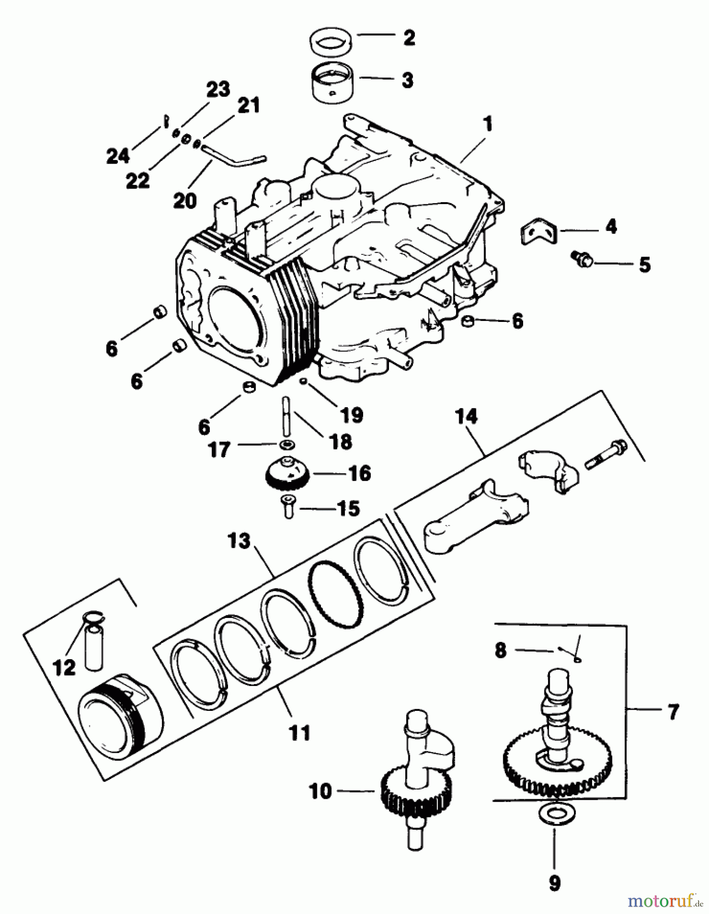  Toro Neu Mowers, Drive Unit Only 30156 - Toro Mid-Size Proline Gear Traction Unit, 12.5 hp, 1992 (200001-299999) CRANKCASE-ENGINE-KOHLER MODEL CV12.5T SPEC. NO. 1254