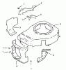 Toro 30156 - Mid-Size Proline Gear Traction Unit, 12.5 hp, 1994 (490001-499999) Ersatzteile BLOWER HOUSING & BAFFLE-ENGINE KOHLER MODEL NO. CV12.5T-1254