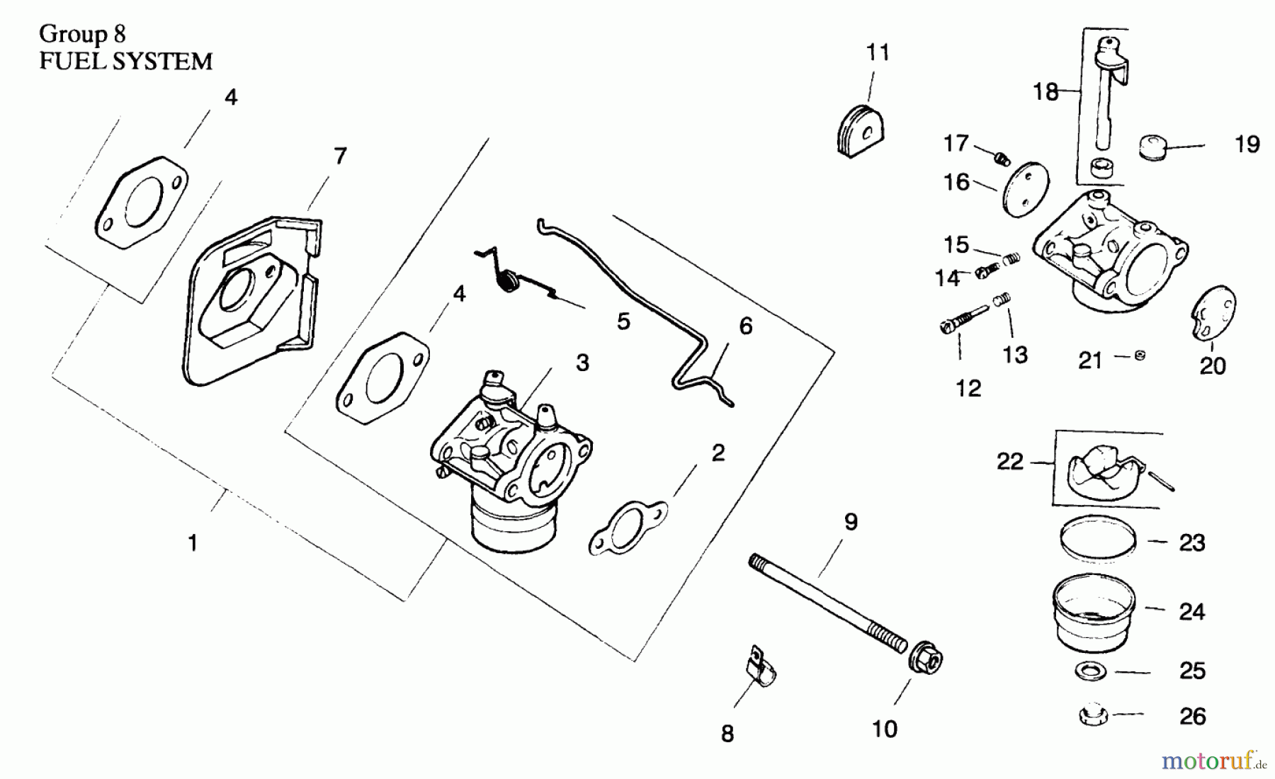  Toro Neu Mowers, Drive Unit Only 30156 - Toro Mid-Size Proline Gear Traction Unit, 12.5 hp, 1994 (490001-499999) FUEL SYSTEM-ENGINE KOHLER MODEL NO. CV12.5T-1254