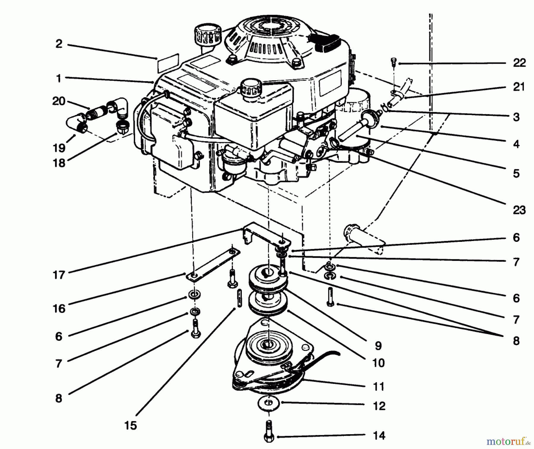 Toro Neu Mowers, Drive Unit Only 30157 - Toro Mid-Size Proline Gear Traction Unit, 12.5 hp, 1994 (490001-499999) ENGINE ASSEMBLY