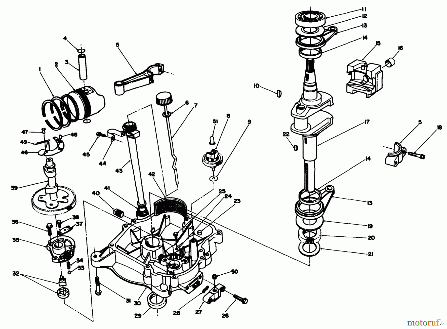 Toro Neu Mowers, Drive Unit Only 30165 - Toro Mid-Size Proline Gear Traction Unit, 12.5 hp, 1992 (2000001-2999999) CRANKCASE ASSEMBLY