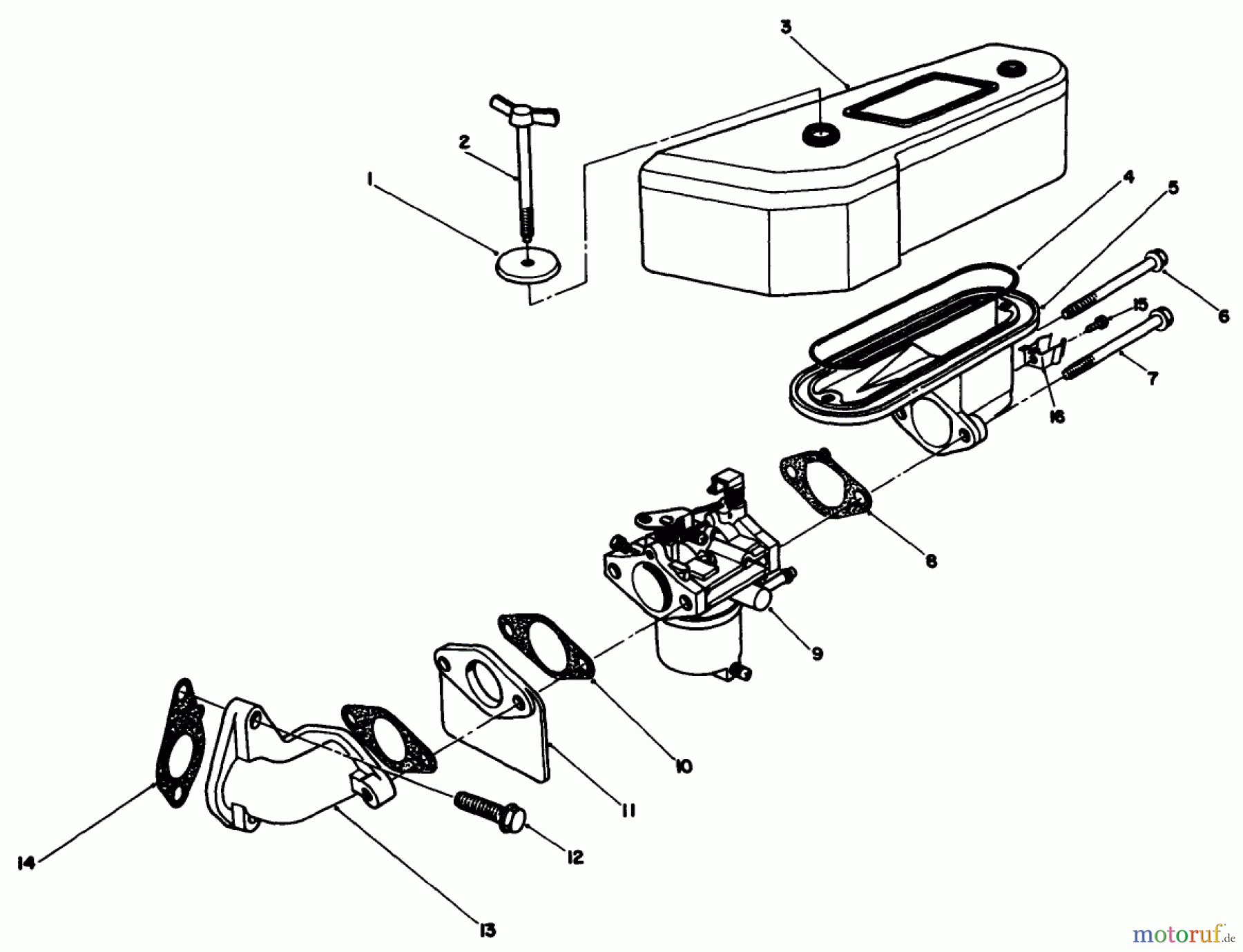 Toro Neu Mowers, Drive Unit Only 30165 - Toro Mid-Size Proline Gear Traction Unit, 12.5 hp, 1993 (3900001-3999999) AIR CLEANER & CARBURETOR ASSEMBLY