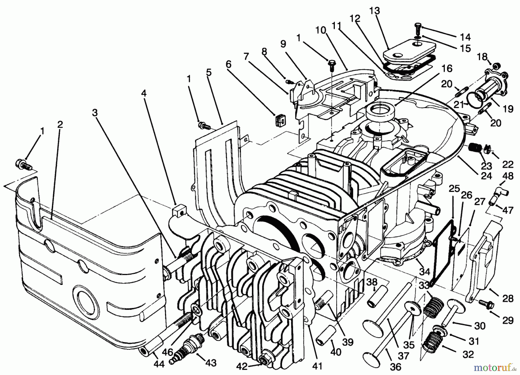 Toro Neu Mowers, Drive Unit Only 30165 - Toro Mid-Size Proline Gear Traction Unit, 12.5 hp, 1994 (4900001-4999999) ENGINE ASSEMBLY