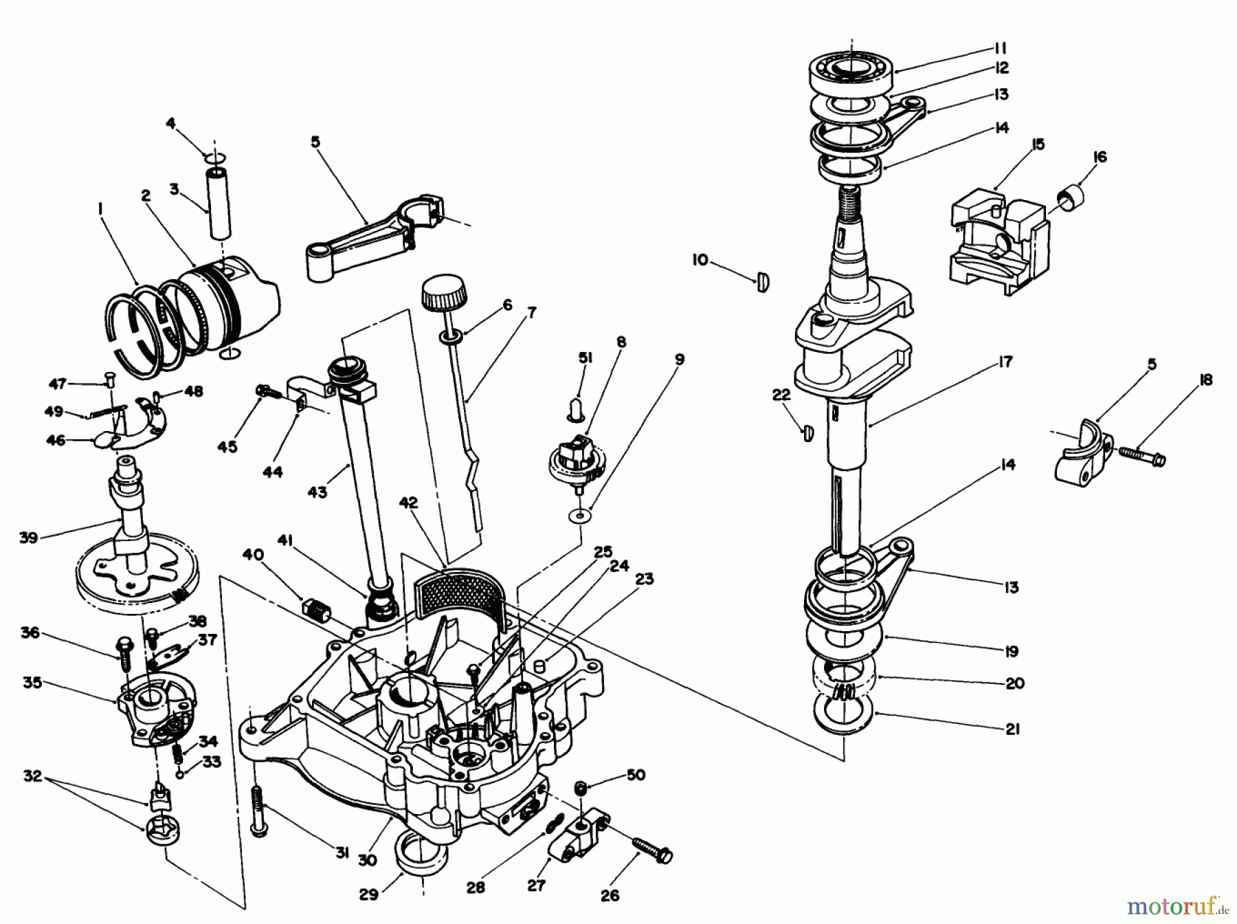  Toro Neu Mowers, Drive Unit Only 30170 - Toro Mid-Size Proline Gear Traction Unit, 12.5 hp, 1991 (1000001-1999999) CRANKCASE ASSEMBLY