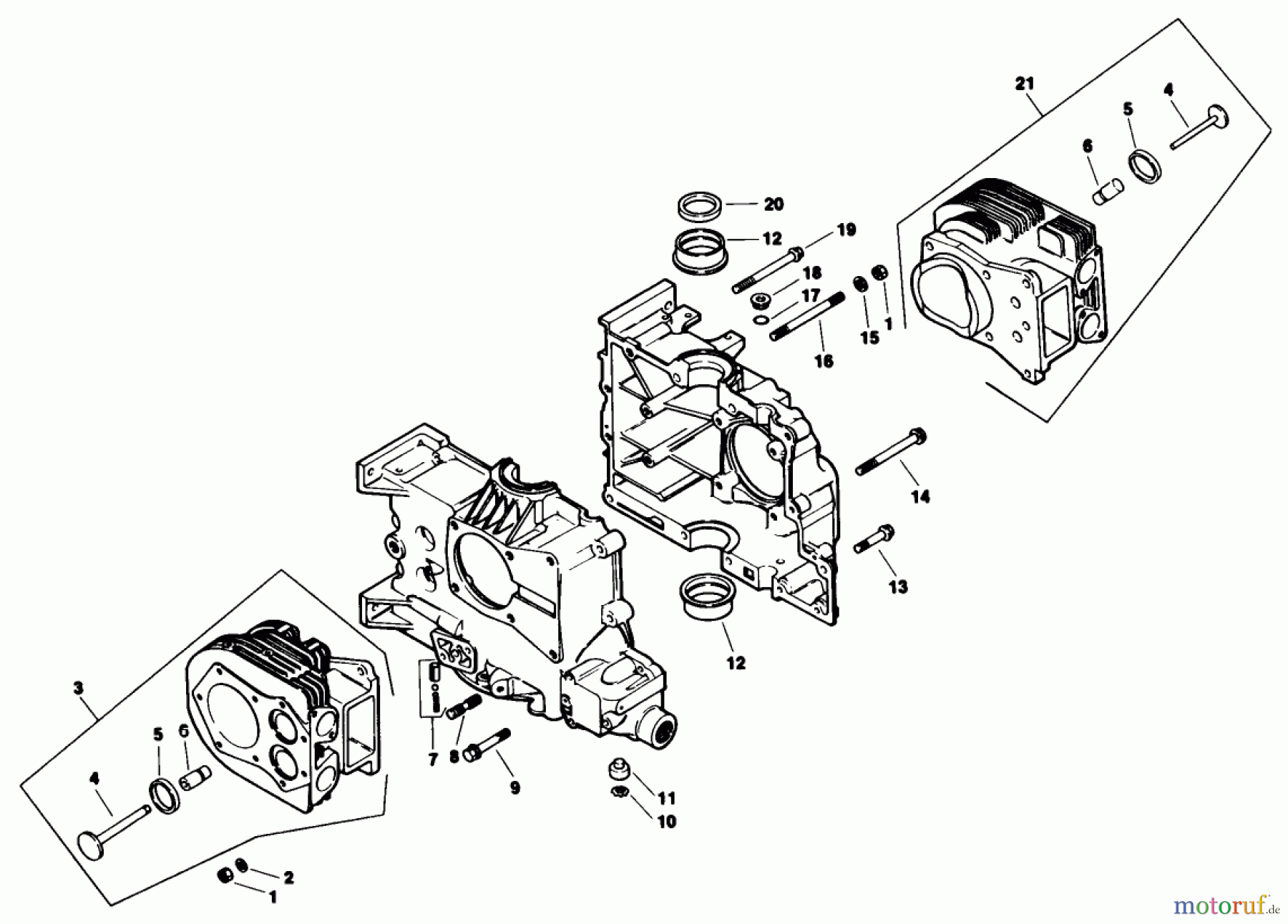 Toro Neu Mowers, Drive Unit Only 30180 - Toro Mid-Size Proline Gear Traction Unit, 16 hp, 1991 (100001-199999) CRANKCASE-ENGINE KOHLER MODEL NO. MV16S-TYPE 56511