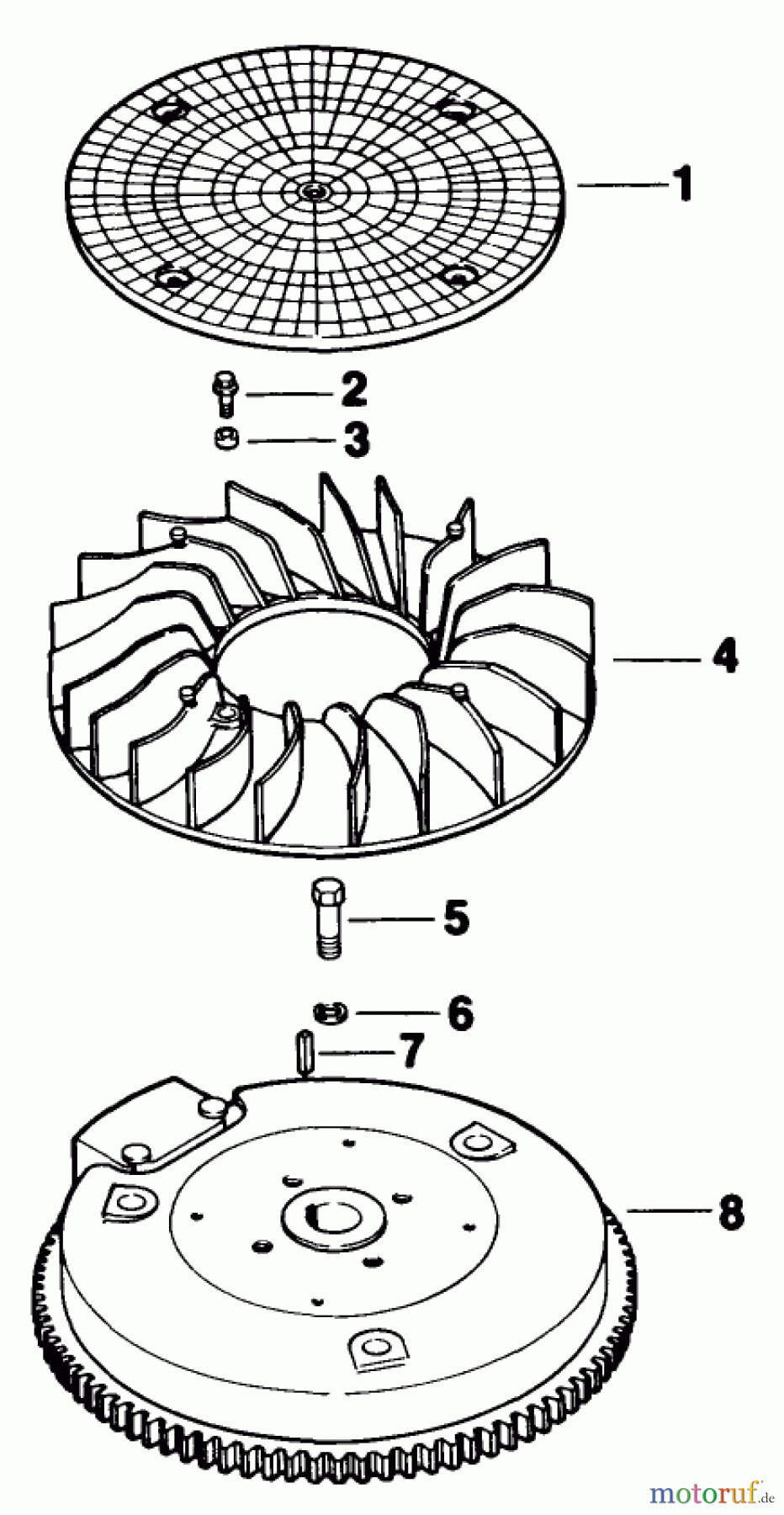  Toro Neu Mowers, Drive Unit Only 30180 - Toro Mid-Size Proline Gear Traction Unit, 16 hp, 1993 (390001-399999) FLYWHEEL-ENGINE MODEL NO. MV16S-TYPE 56519