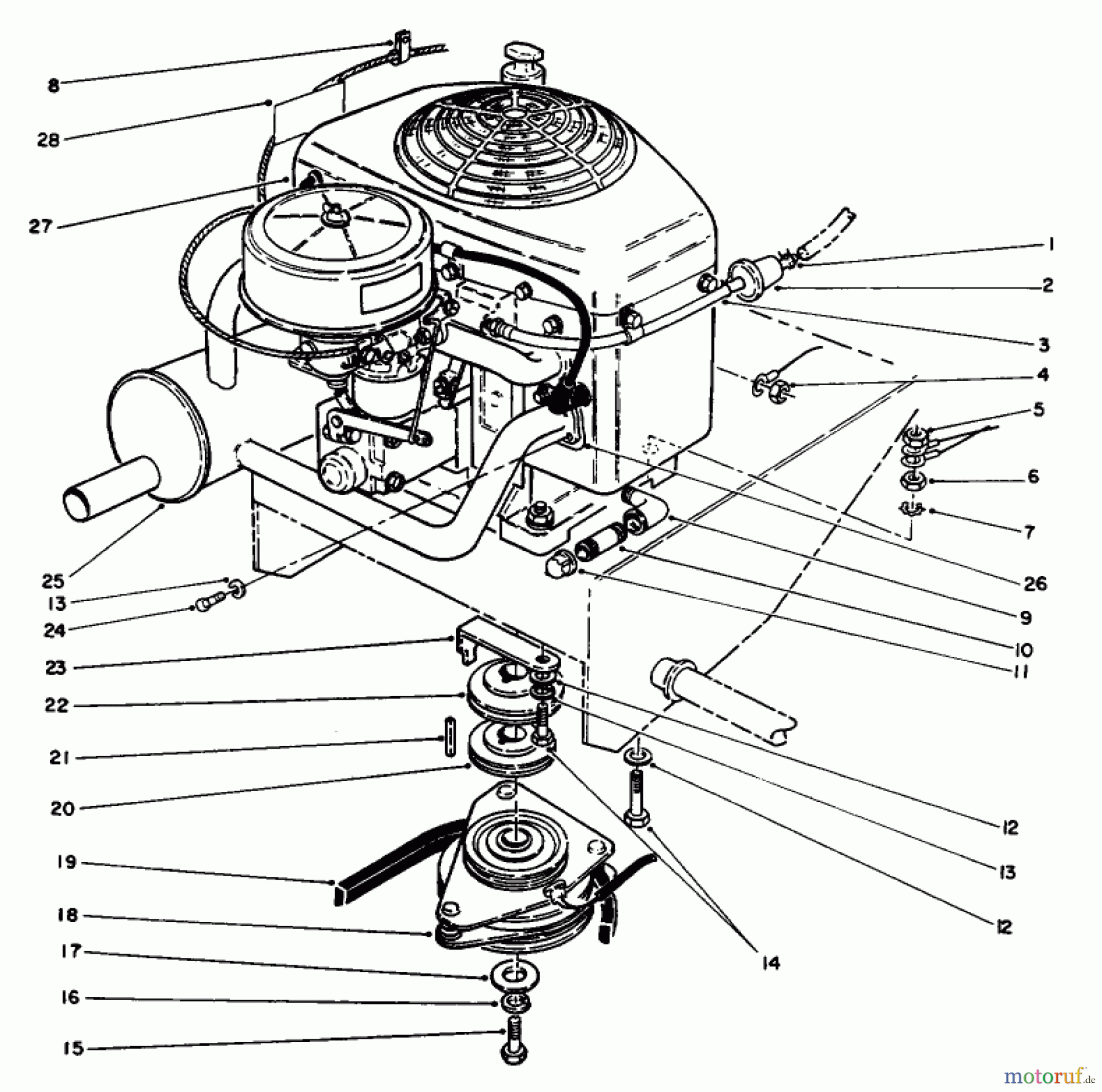  Toro Neu Mowers, Drive Unit Only 30180 - Toro Mid-Size Proline Gear Traction Unit, 16 hp, 1994 (490001-490730) ENGINE ASSEMBLY