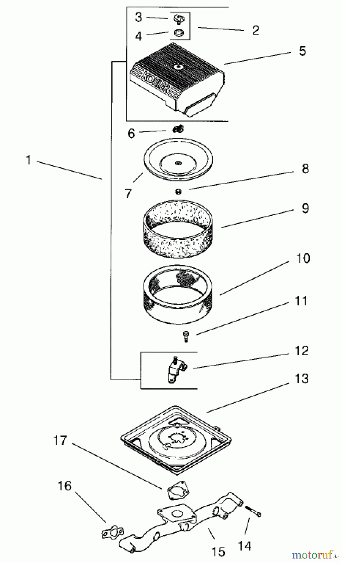 Toro Neu Mowers, Lawn & Garden Tractor Seite 1 73561SEI (522xi) - Toro 522xi Indy Special Edition Garden Tractor, 2000 (200000001-200999999) AIR INTAKE-KOHLER #CH22S-PS-66545