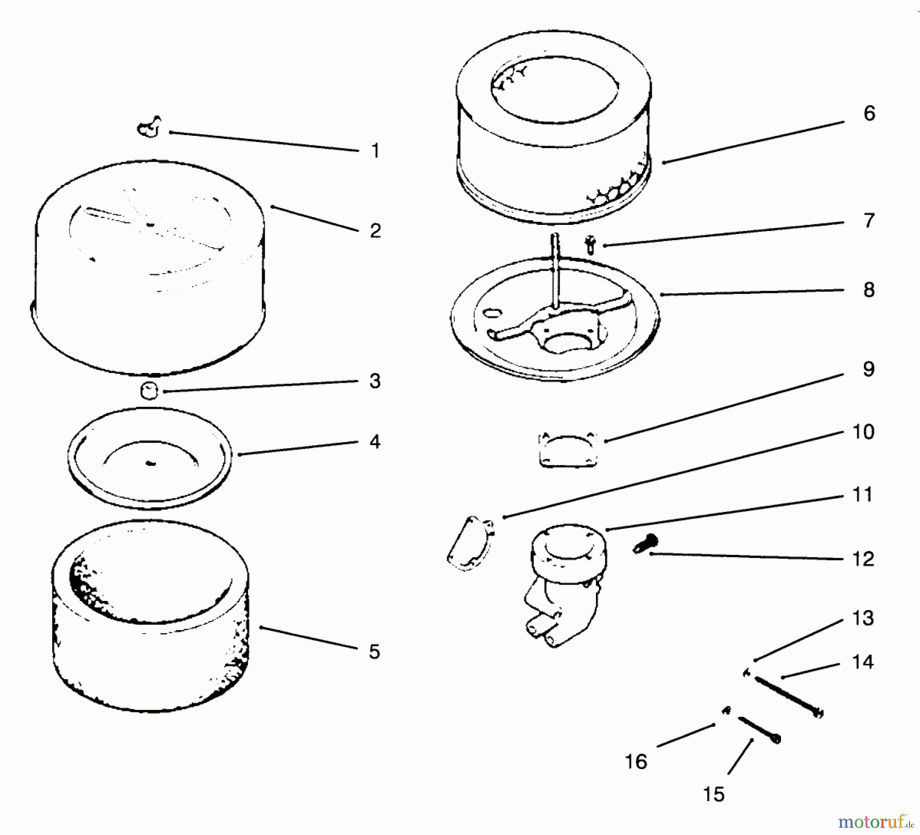 Toro Neu Mowers, Drive Unit Only 30180 - Toro Mid-Size Proline Gear Traction Unit, 16 hp, 1995 (590001-599999) AIR CLEANER/INTAKE ENGINE KOHLER MODEL NO. MV16S-TYPE PS56519