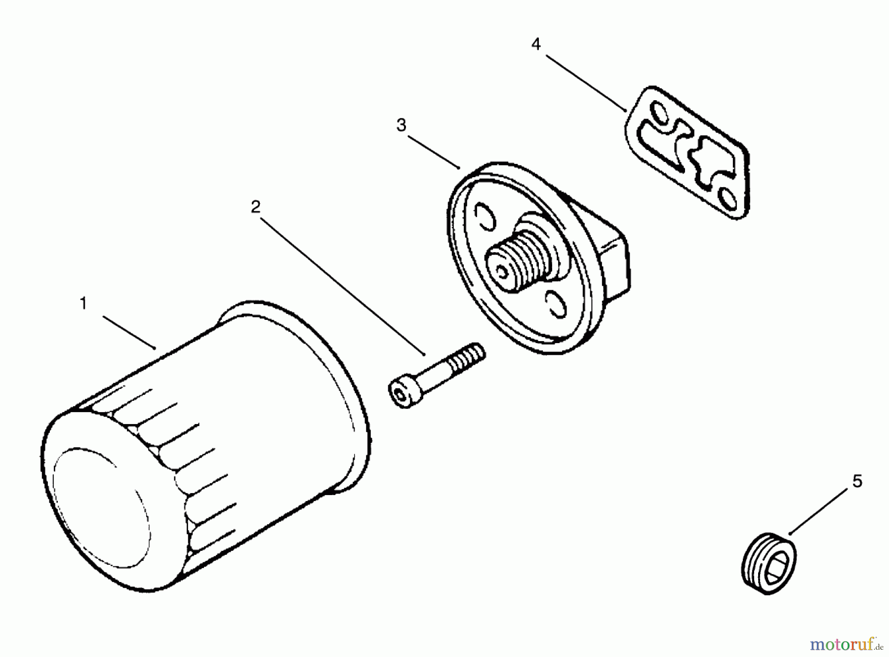  Toro Neu Mowers, Drive Unit Only 30180 - Toro Mid-Size Proline Gear Traction Unit, 16 hp, 1995 (590001-599999) OIL FILTER AND PIPE PLUGENGINE KOHLER MODEL NO. MV16S-TYPE PS56519