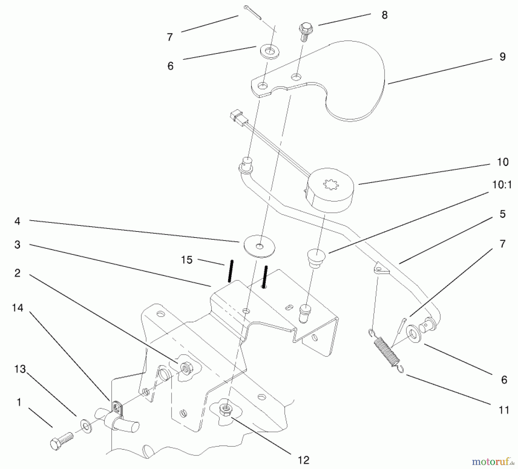  Toro Neu Mowers, Lawn & Garden Tractor Seite 1 73561SEI (522xi) - Toro 522xi Indy Special Edition Garden Tractor, 2000 (200000001-200999999) CRUISE CONTROL ASSEMBLY