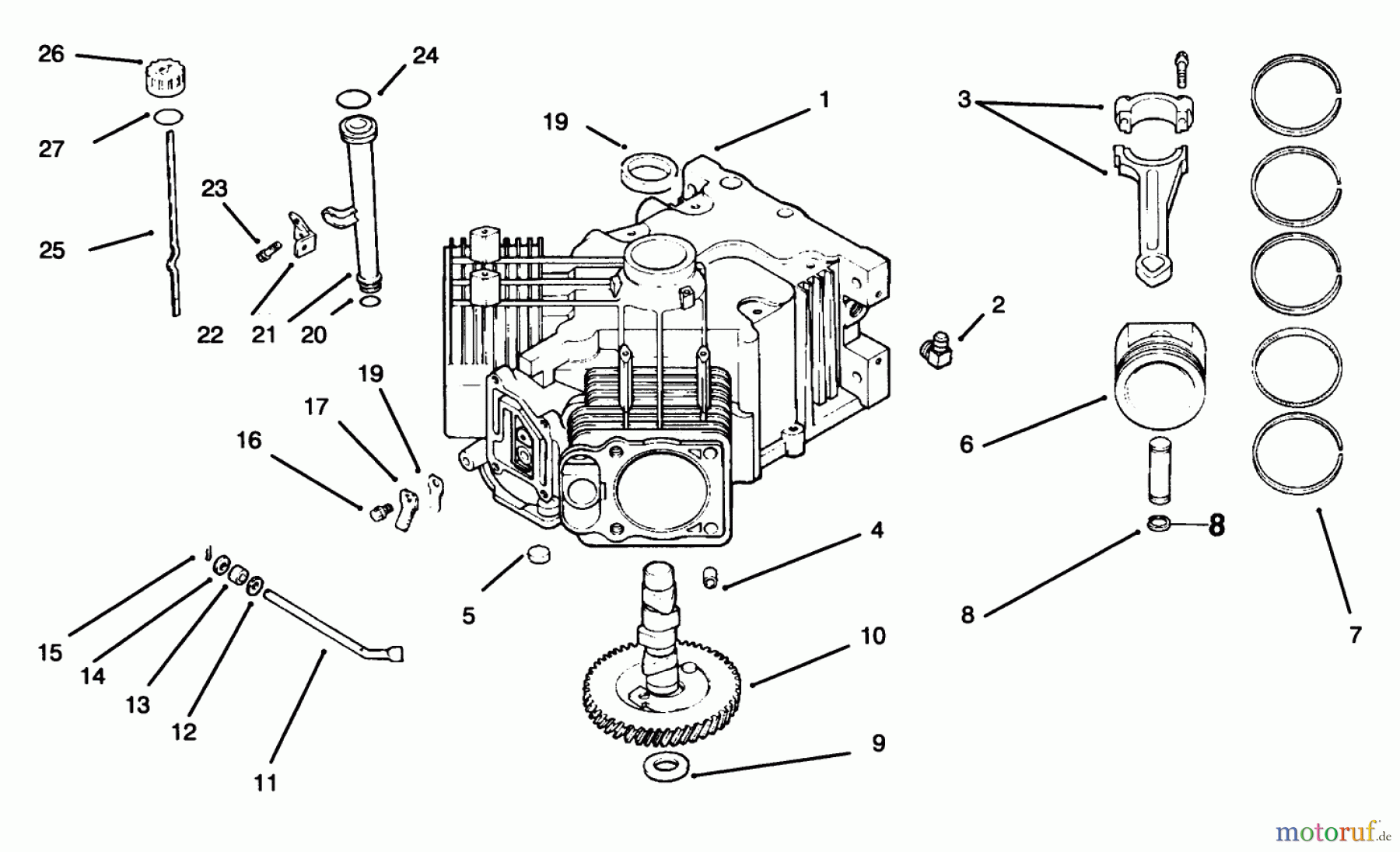  Toro Neu Mowers, Drive Unit Only 30181 - Toro Mid-Size Proline Gear Traction Unit, 16 hp, 1995 (59000001-59999999) CRANKCASE KOHLER ENGINE CV18S - PS 61521