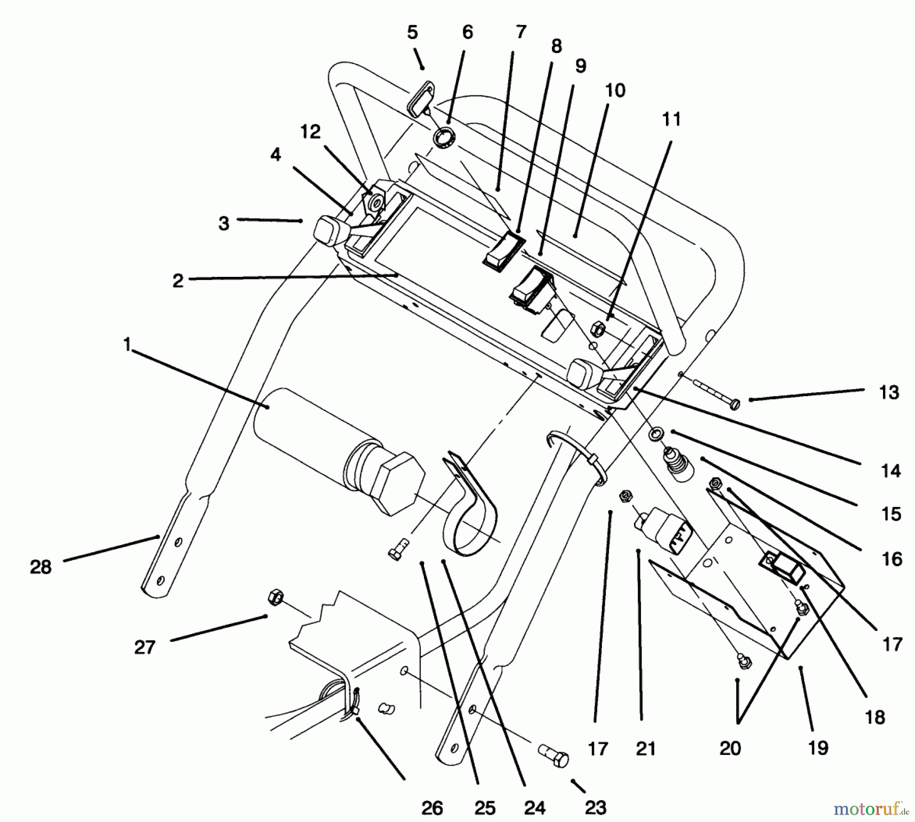  Toro Neu Mowers, Drive Unit Only 30181 - Toro Mid-Size Proline Gear Traction Unit, 16 hp, 1995 (59000001-59999999) HANDLE ASSEMBLY #1