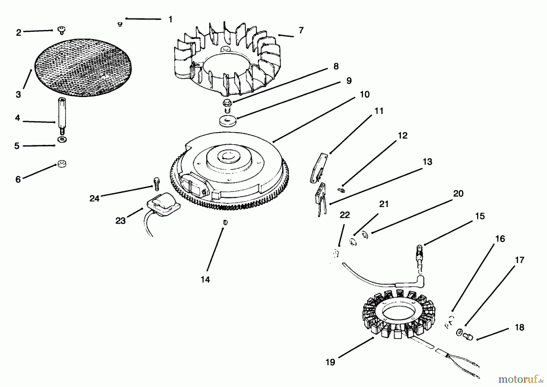  Toro Neu Mowers, Drive Unit Only 30181 - Toro Mid-Size Proline Gear Traction Unit, 16 hp, 1995 (59000001-59999999) IGNITION/ELECTRICAL KOHLER ENGINE CV18S - PS 61521