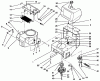Toro 30185 - Mid-Size Proline Hydro Traction Unit, 14 hp, 1991 (10000001-19999999) Ersatzteile FRAME ENGINE, FUEL TANK, CLUTCH & COOLER ASS-Y