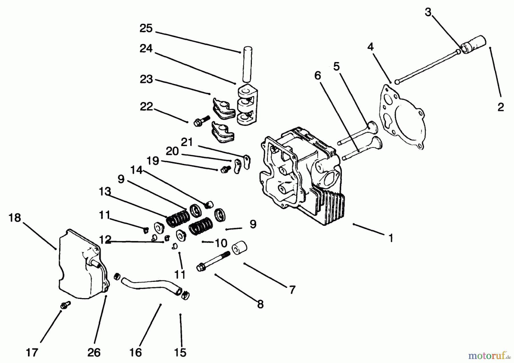 Toro Neu Mowers, Drive Unit Only 30185 - Toro Mid-Size Proline Hydro Traction Unit, 14 hp, 1993 (39000001-39999999) CYLINDER HEAD/VALVE/BREATHER-ENGINE KOHLER MODEL NO. CV14 S-1429