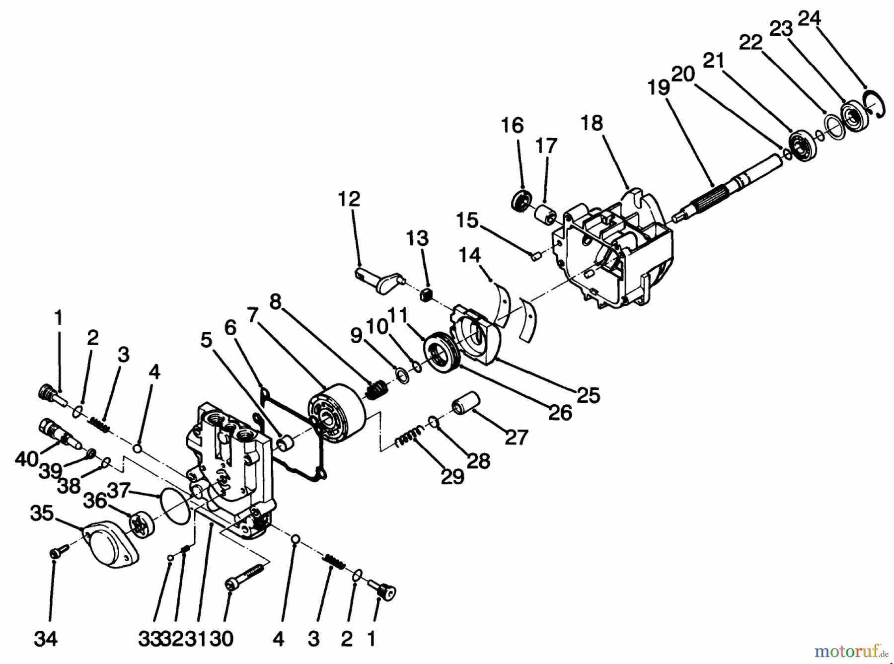  Toro Neu Mowers, Drive Unit Only 30185 - Toro Mid-Size Proline Hydro Traction Unit, 14 hp, 1993 (39000001-39999999) HYDRAULIC PUMP ASSEMBLY NO. 82-8220