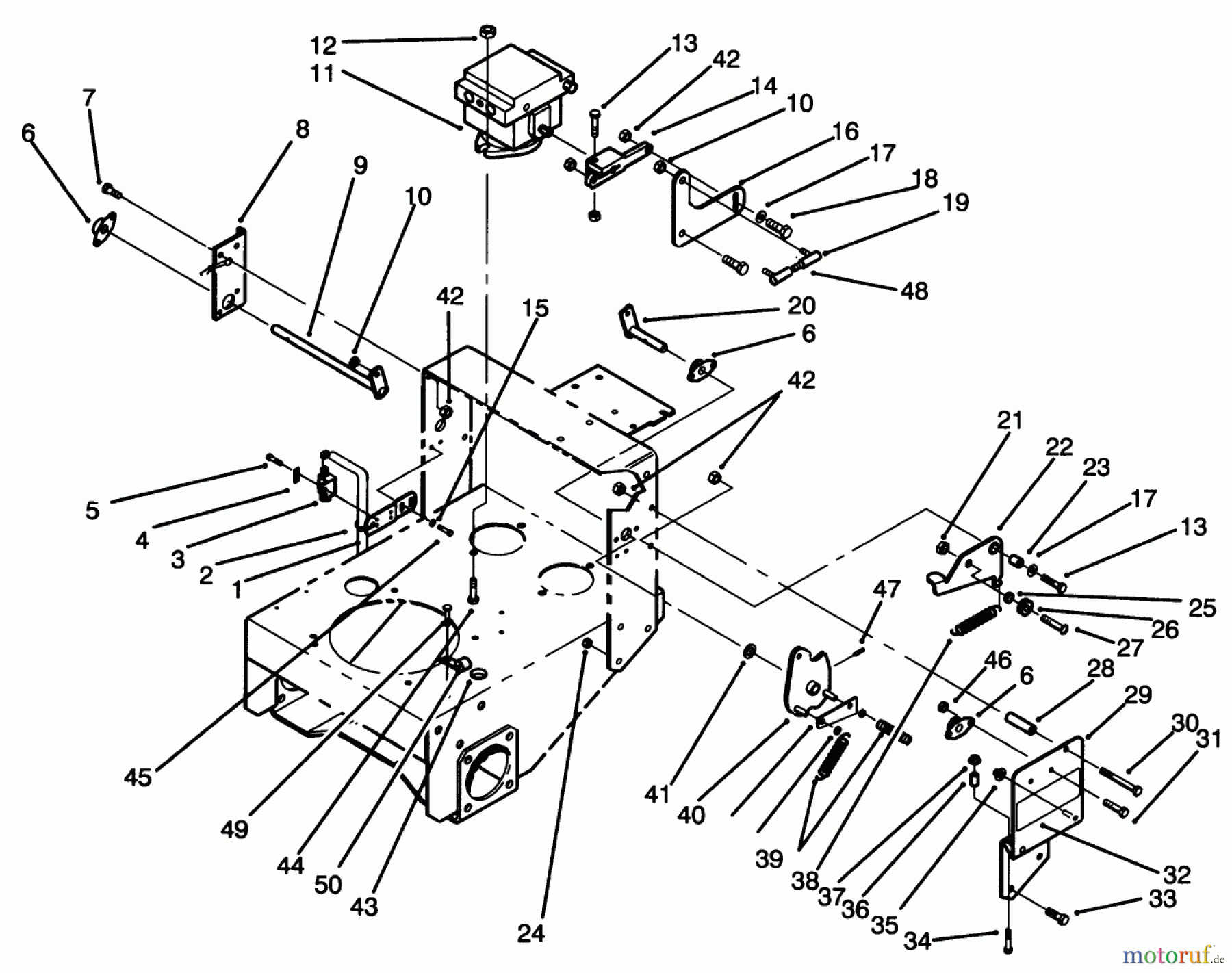  Toro Neu Mowers, Drive Unit Only 30185 - Toro Mid-Size Proline Hydro Traction Unit, 14 hp, 1993 (39000001-39999999) HYDRAULIC PUMP & LINKAGE ASSEMBLY