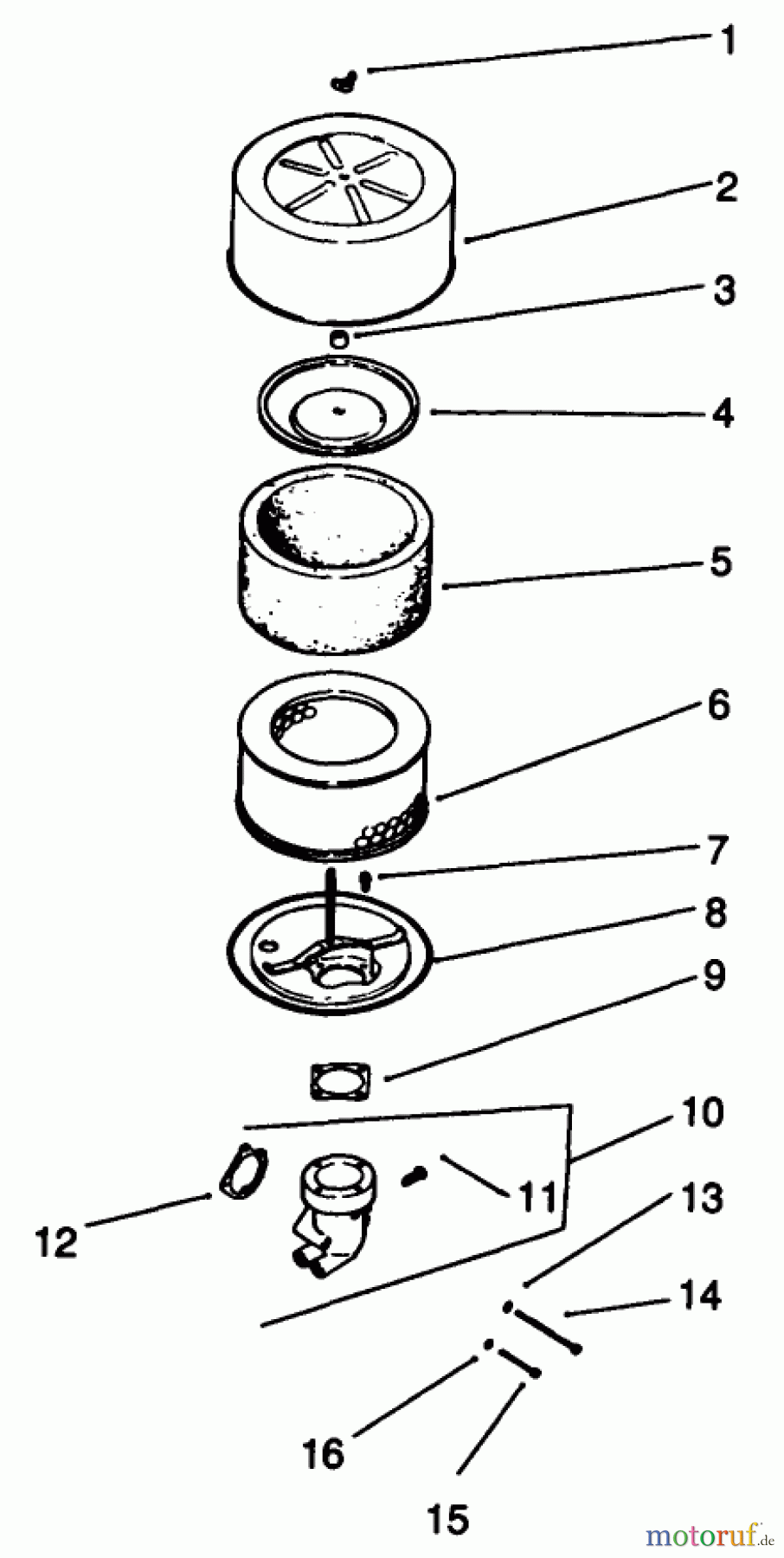 Toro Neu Mowers, Drive Unit Only 30190 - Toro Mid-Size Proline Hydro Traction Unit, 18 hp, 1994 (49000001-49999999) AIR INTAKE-ENGINE MODEL NO. MV18S-TYPE 58543