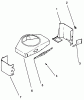 Toro 30190 - Mid-Size Proline Hydro Traction Unit, 18 hp, 1994 (49000001-49999999) Ersatzteile BAFFLE & SHROUD-ENGINE MODEL NO. MV18S-TYPE 58543