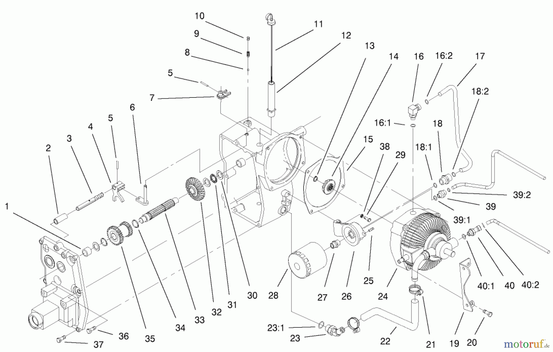 Toro Neu Mowers, Lawn & Garden Tractor Seite 1 73561SEI (522xi) - Toro 522xi Indy Special Edition Garden Tractor, 2000 (200000001-200999999) HYDRO TRANS AXLE ASSEMBLY #2