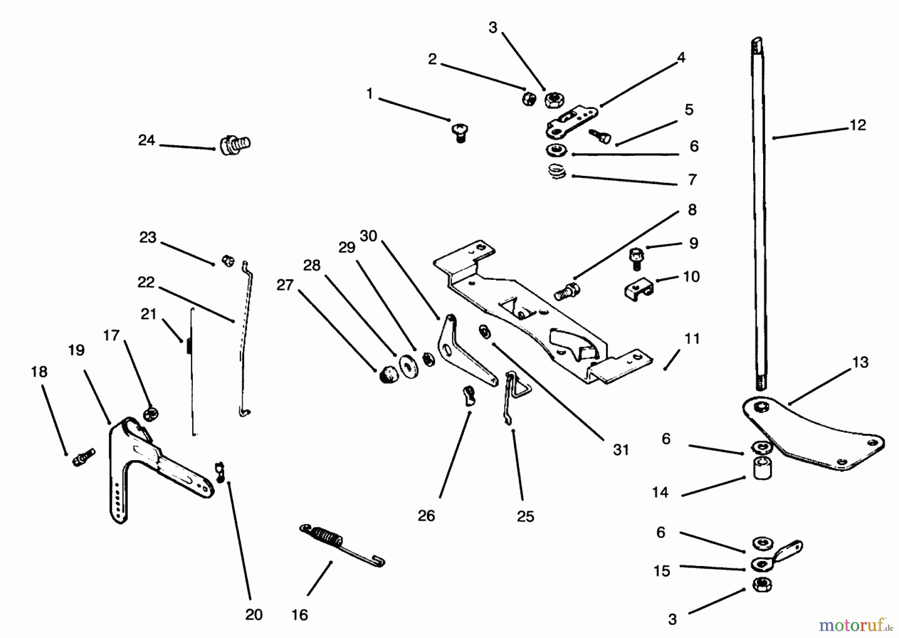  Toro Neu Mowers, Drive Unit Only 30191 - Toro Mid-Size Proline Hydro Traction Unit, 20 hp, 1995 (590001-599999) ENGINE CONTROLS