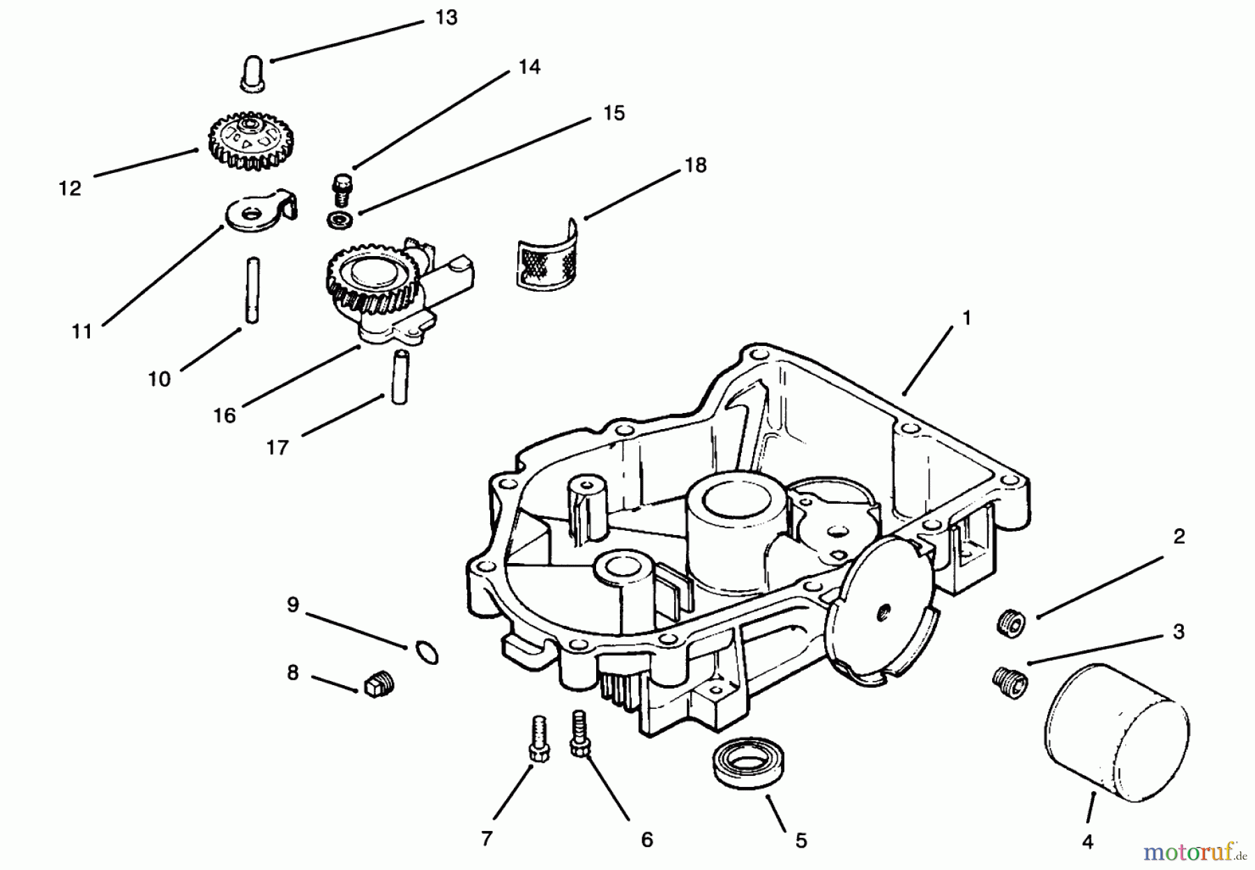  Toro Neu Mowers, Drive Unit Only 30191 - Toro Mid-Size Proline Hydro Traction Unit, 20 hp, 1995 (590001-599999) OIL PAN/LUBRICATION