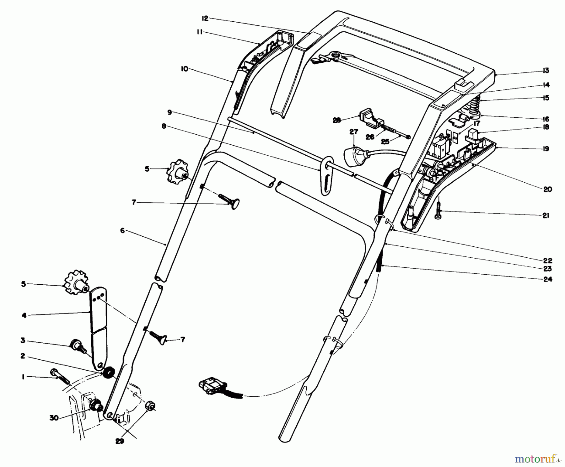  Toro Neu Mowers, Electric 20564 - Toro Electric Lawnmower, 1988 (8000001-8999999) HANDLE ASSEMBLY