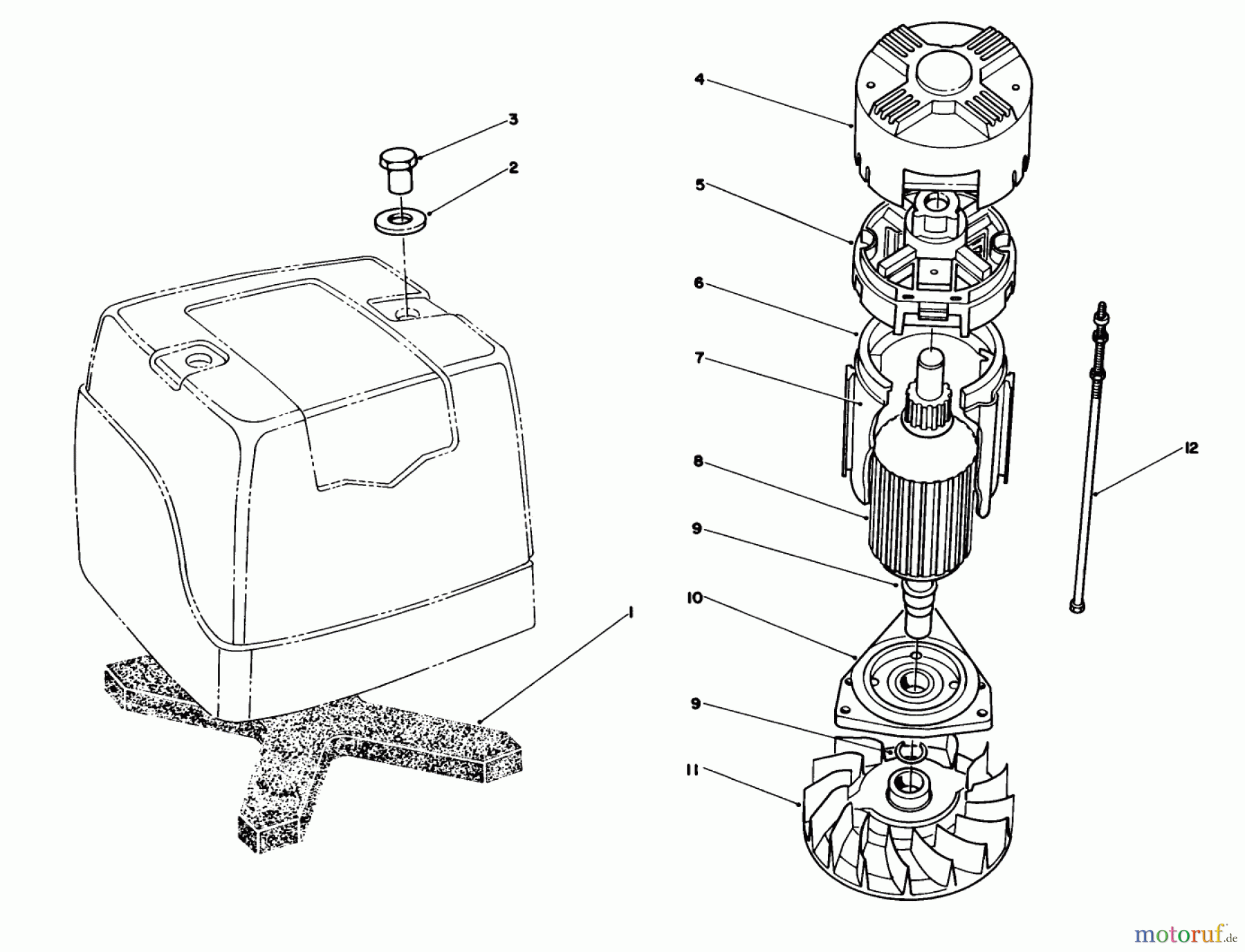 Toro Neu Mowers, Electric 20564 - Toro Electric Lawnmower, 1988 (8000001-8999999) MOTOR BRIGGS & STRATTON MODEL NO. 748001-0334-01