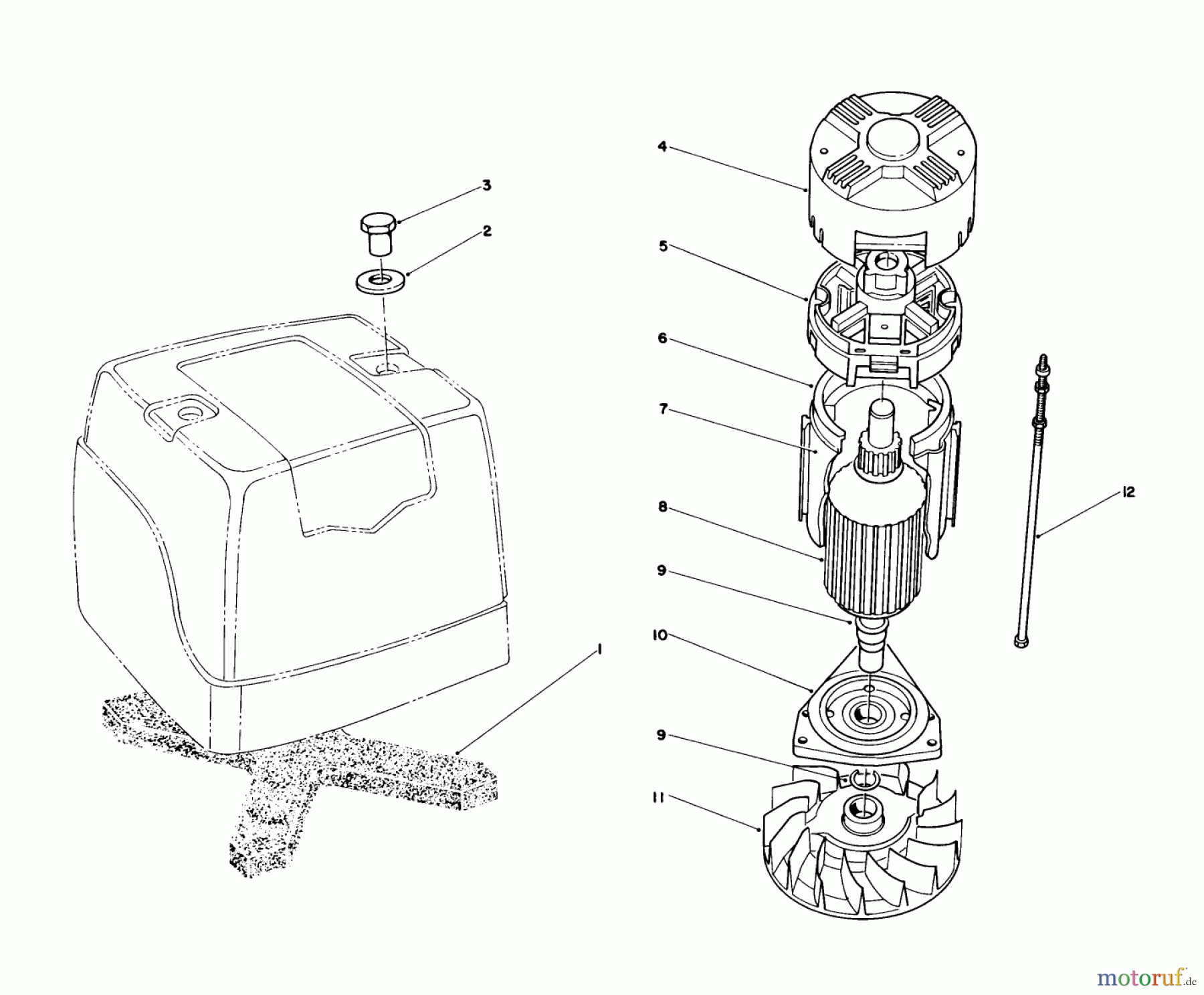  Toro Neu Mowers, Electric 20564C - Toro Electric Lawnmower, 1987 (7000001-7999999) MOTOR BRIGGS & STRATTON MODEL NO. 748001-0334-01