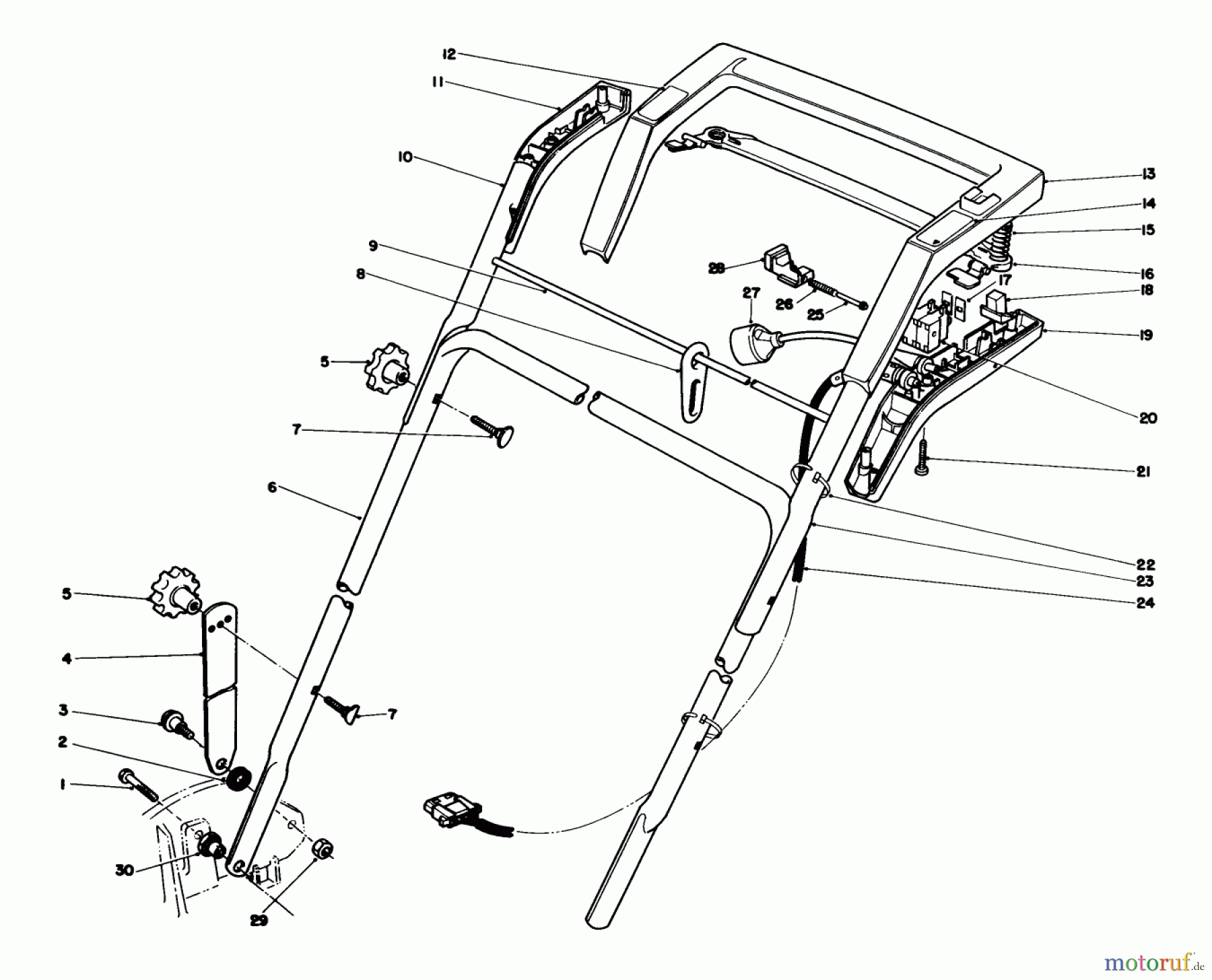  Toro Neu Mowers, Electric 20564C - Toro Electric Lawnmower, 1989 (9000001-9999999) HANDLE ASSEMBLY