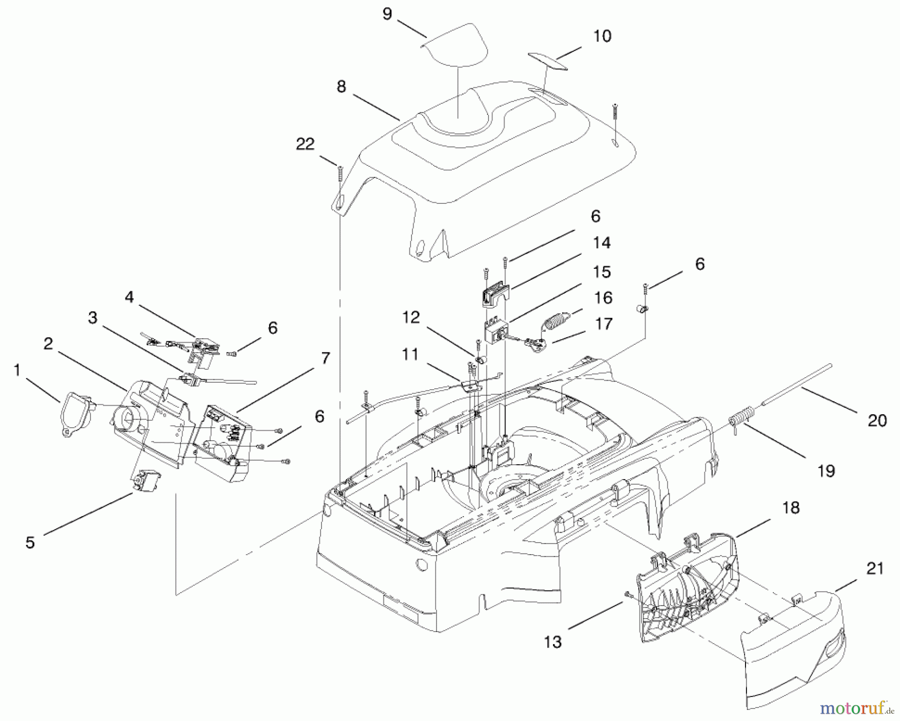  Toro Neu Mowers, Electric 20649 - Toro Carefree Electric WPM, 36 VDC, 1996 (6900001-6999999) COVER, MULCH PLUG AND PANEL ASSEMBLY