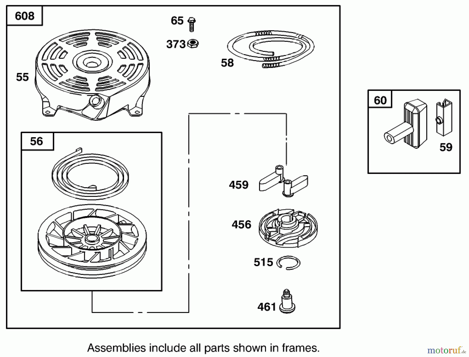 Toro Neu Accessories, Mower 105-1293 - Toro GTS 150 to 200 Conversion Kit, 1995-97 Super Recycler Lawnmowers STARTER ASSEMBLY ENGINE GTS-200