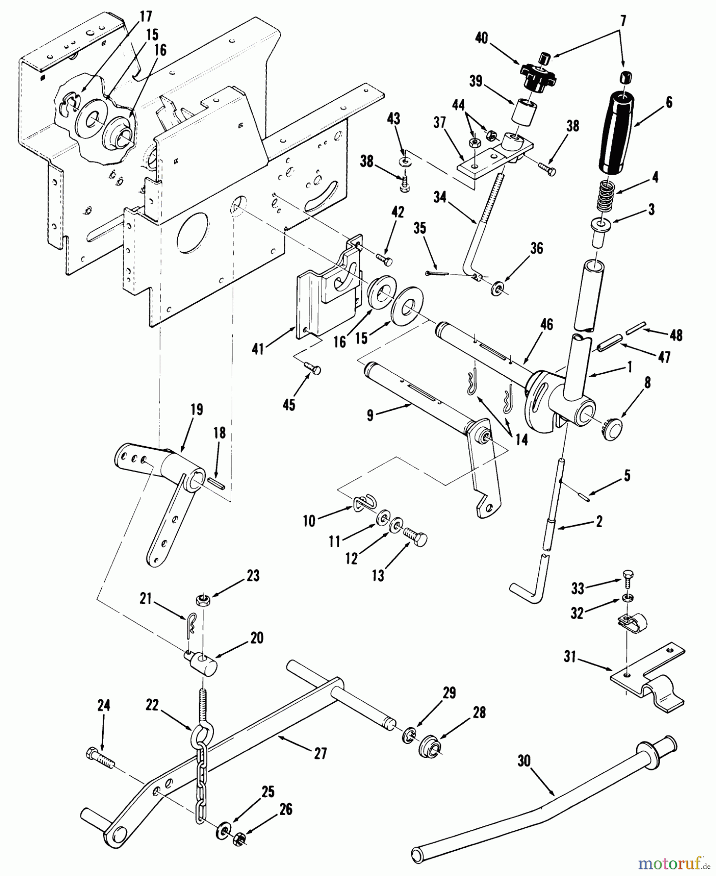 Toro Neu Mowers, Lawn & Garden Tractor Seite 1 01-12KS01 (C-125) - Toro C-125 Automatic Tractor, 1980 LIFT LINKAGE (CONT-D)