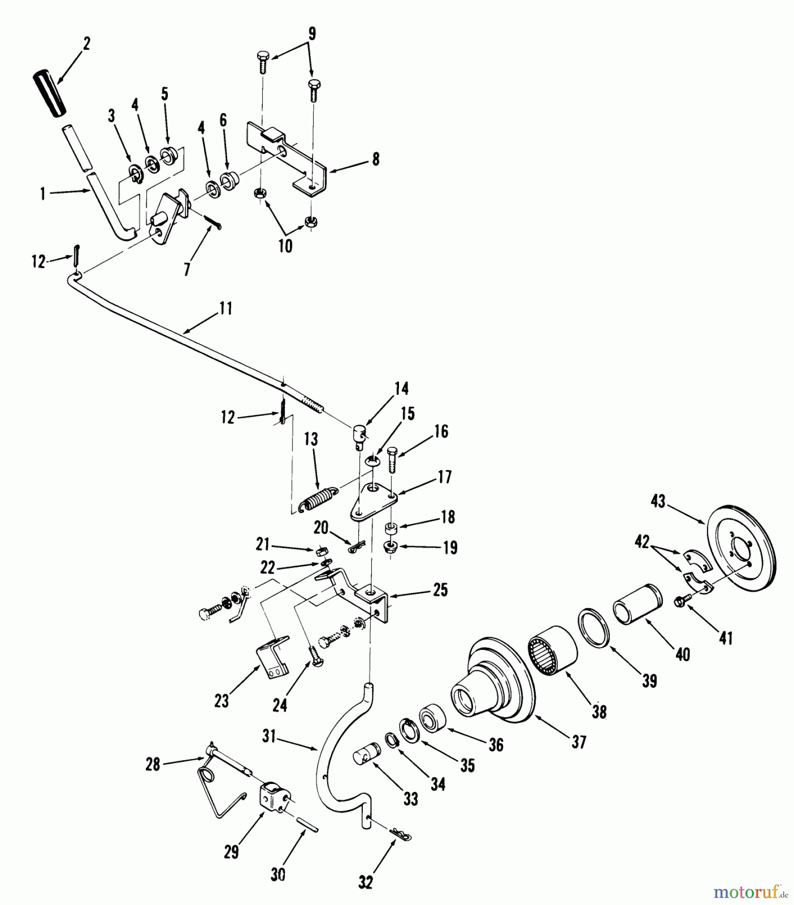 Toro Neu Mowers, Lawn & Garden Tractor Seite 1 01-10K801 (C-105) - Toro C-105 8-Speed Tractor, 1980 PTO CLUTCH AND CONTROL