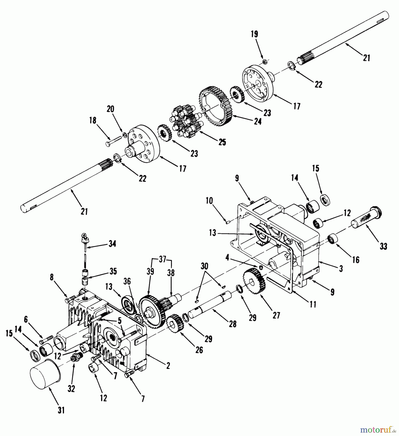 Toro Neu Mowers, Lawn & Garden Tractor Seite 1 01-12KS01 (C-125) - Toro C-125 Automatic Tractor, 1980 TRANSAXLE