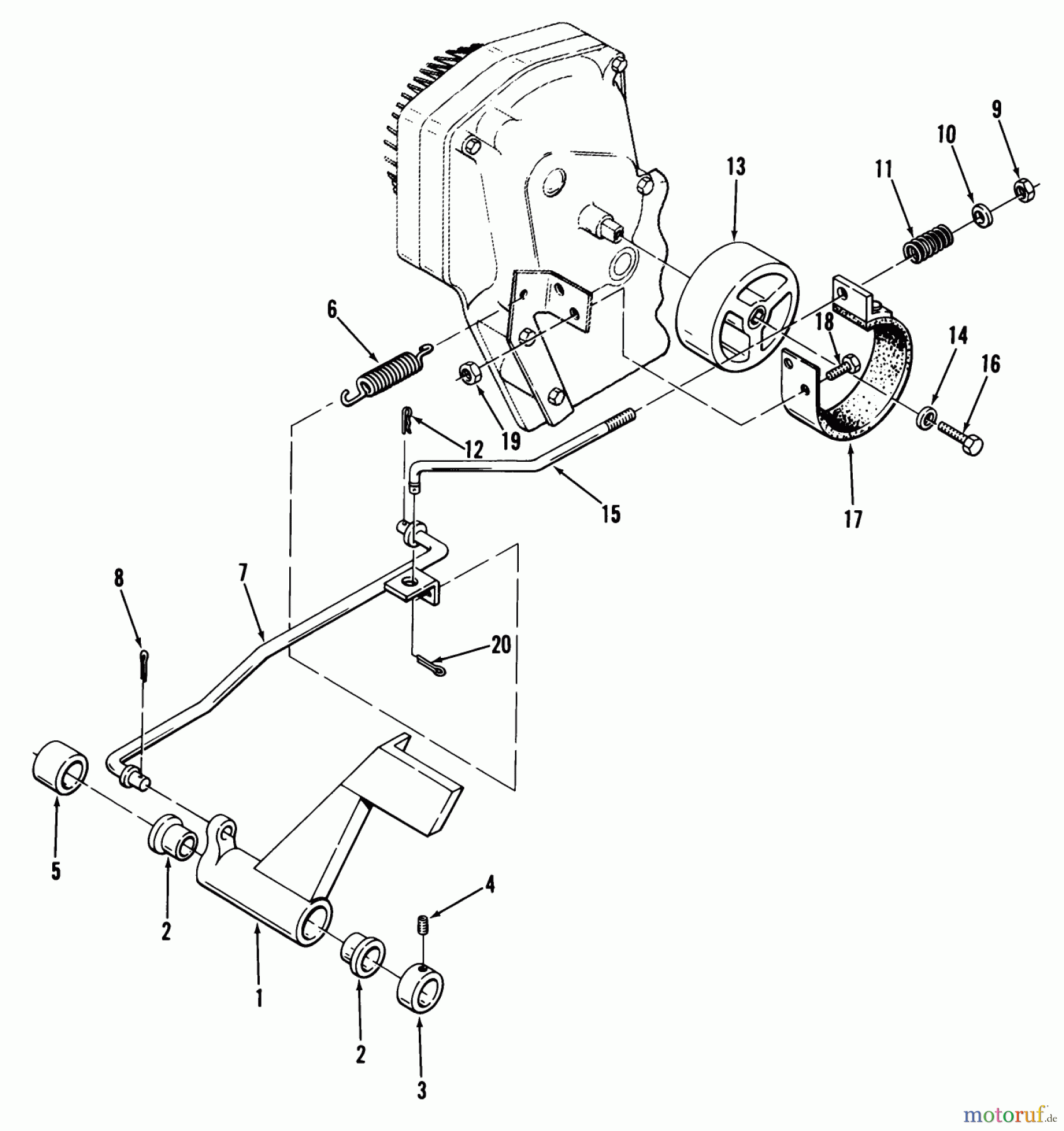 Toro Neu Mowers, Lawn & Garden Tractor Seite 1 01-17KE01 (C-175) - Toro C-175 Twin Automatic Tractor, 1981 CLUTCH, BRAKE AND SPEED CONTROL LINKAGE #3