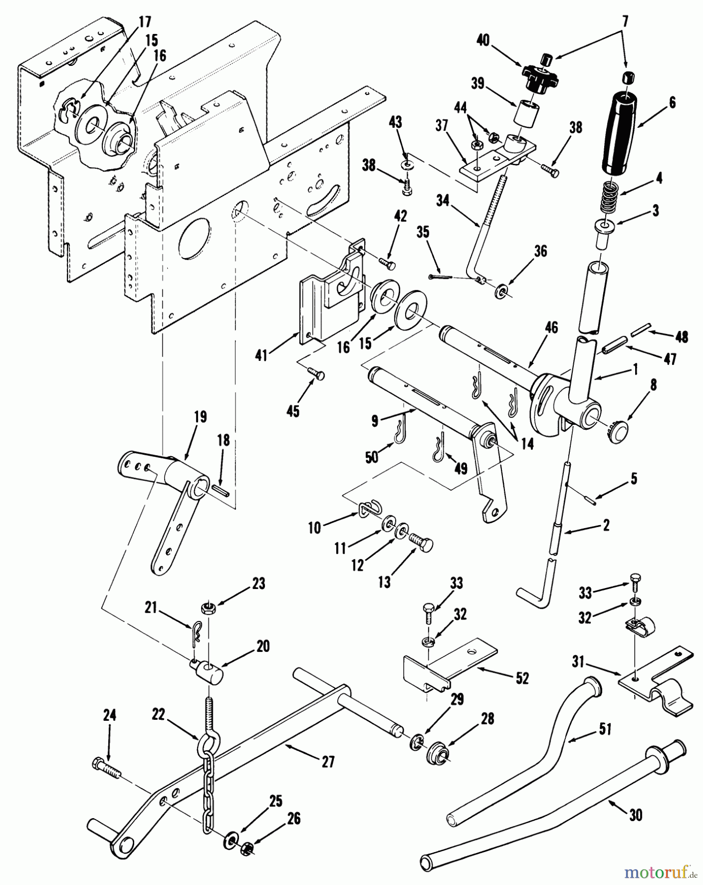 Toro Neu Mowers, Lawn & Garden Tractor Seite 1 01-14KE01 (C-145) - Toro C-145 Automatic Tractor, 1980 LIFT LINKAGE