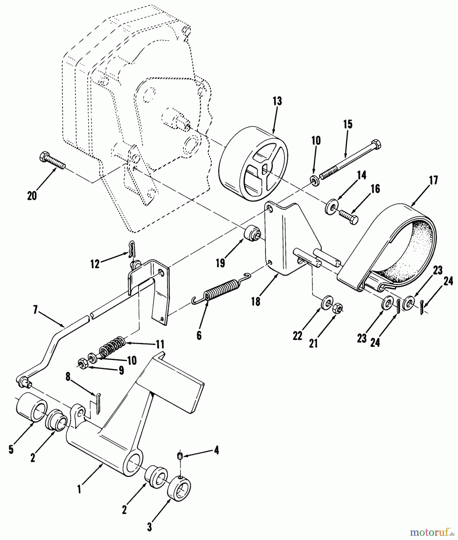 Toro Neu Mowers, Lawn & Garden Tractor Seite 1 01-14KE03 (C-145) - Toro C-145 Automatic Tractor, 1982 CLUTCH, BRAKE AND SPEED CONTROL LINKAGE #3