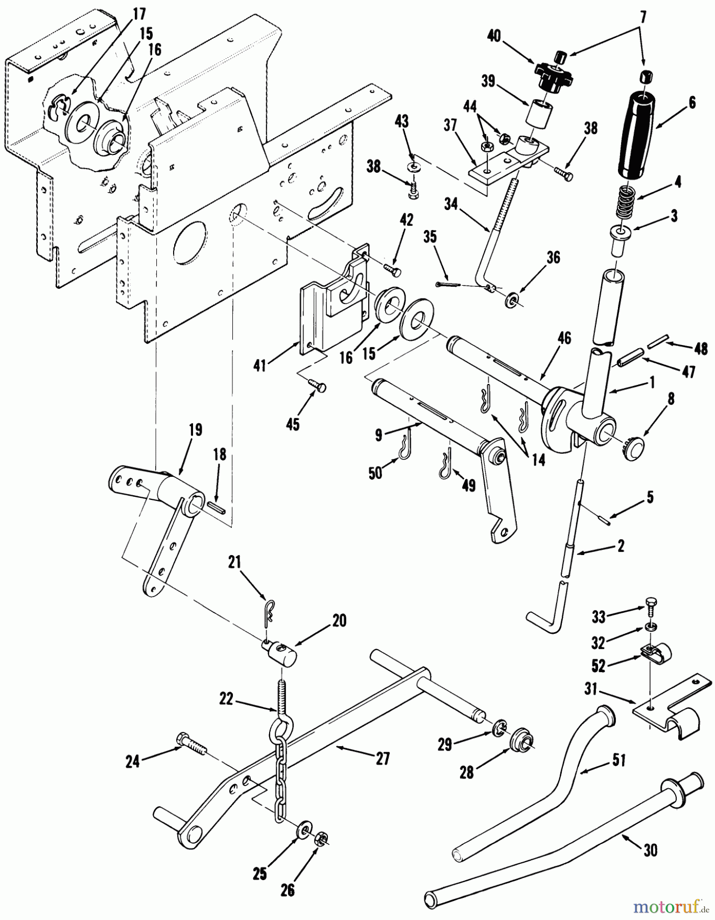 Toro Neu Mowers, Lawn & Garden Tractor Seite 1 01-14KE03 (C-145) - Toro C-145 Automatic Tractor, 1982 LIFT LINKAGE
