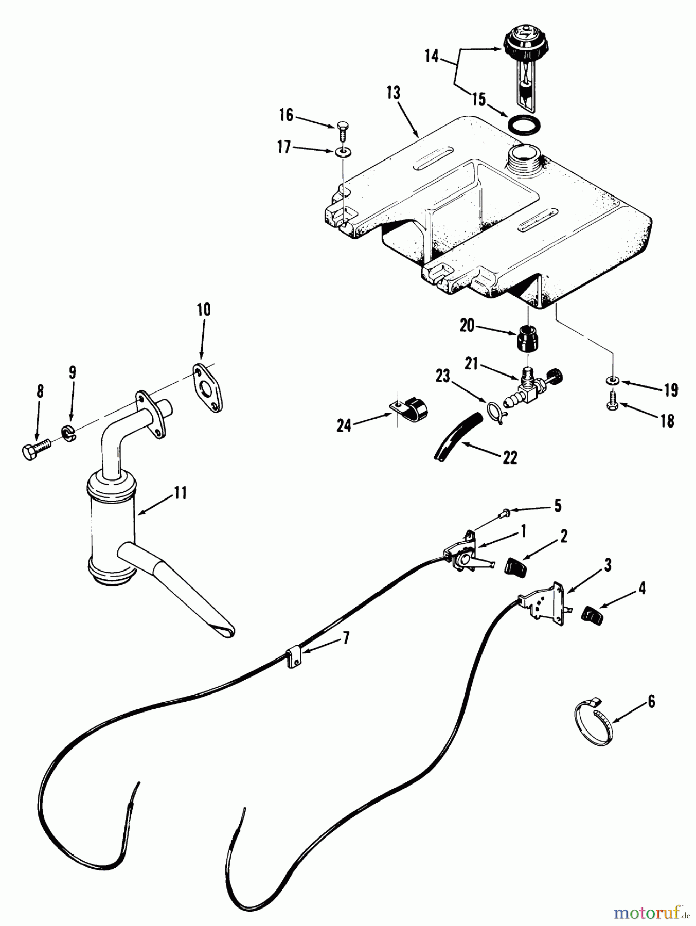 Toro Neu Mowers, Lawn & Garden Tractor Seite 1 01-11B803 (1100) - Toro 1100 Special Tractor, 1980 FUEL AND EXHAUST SYSTEM