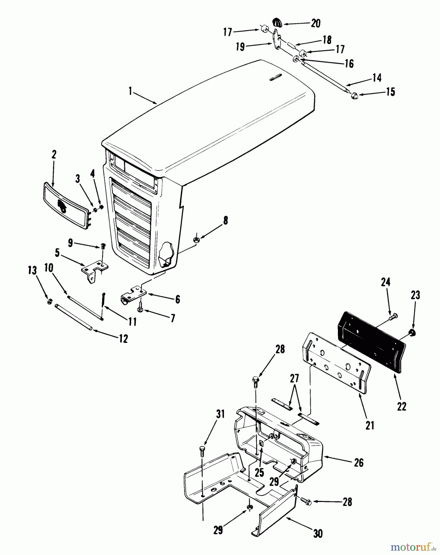 Toro Neu Mowers, Lawn & Garden Tractor Seite 1 01-11B803 (1100) - Toro 1100 Special Tractor, 1980 SHEET METAL AND COVERS #1