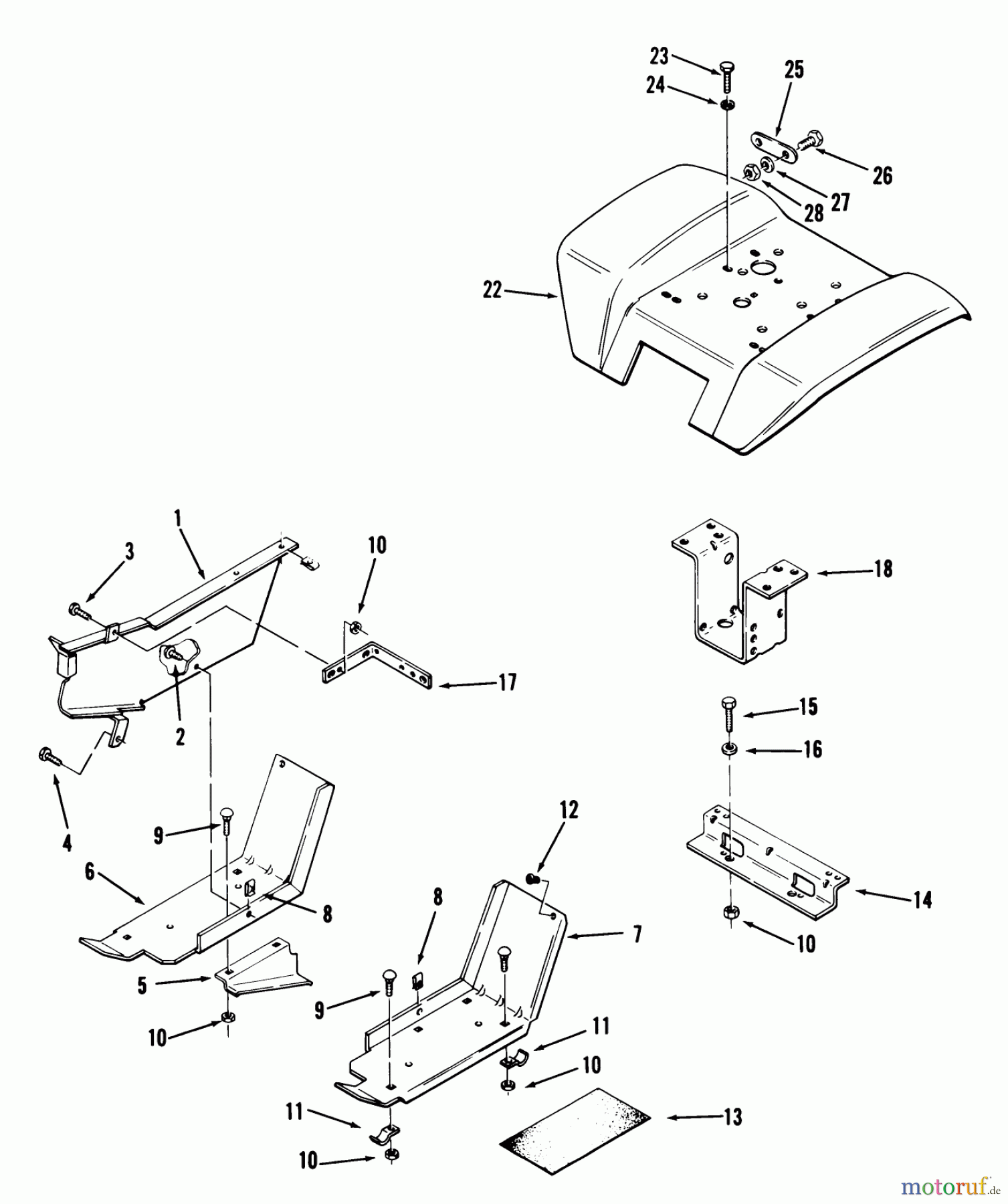 Toro Neu Mowers, Lawn & Garden Tractor Seite 1 01-11B804 (GT-2500) - Toro GT-2500 8-Speed Tractor, 1981 SHEET METAL AND COVERS #3