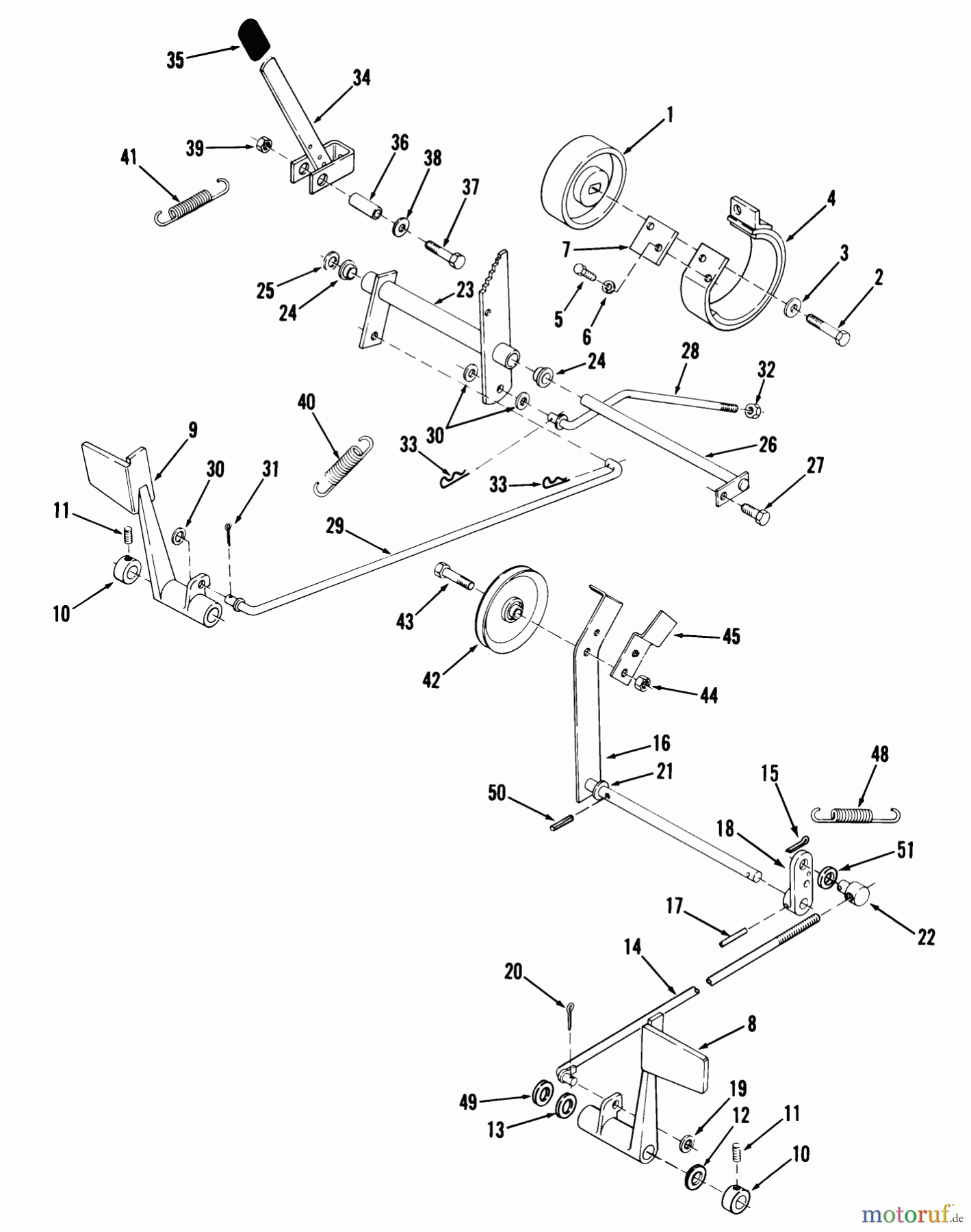 Toro Neu Mowers, Lawn & Garden Tractor Seite 1 01-11BH01 (SB-421) - Toro SB-421 8-Speed Garden Tractor, 1982 CLUTCH AND BRAKE