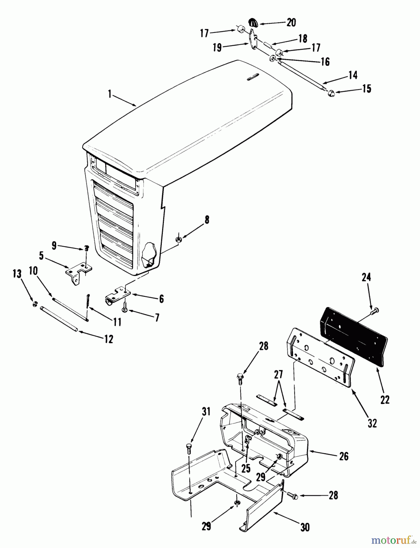  Toro Neu Mowers, Lawn & Garden Tractor Seite 1 01-16KH01 (SK-486) - Toro SK-486 8-Speed Garden Tractor, 1982 SHEET METAL AND COVERS #1