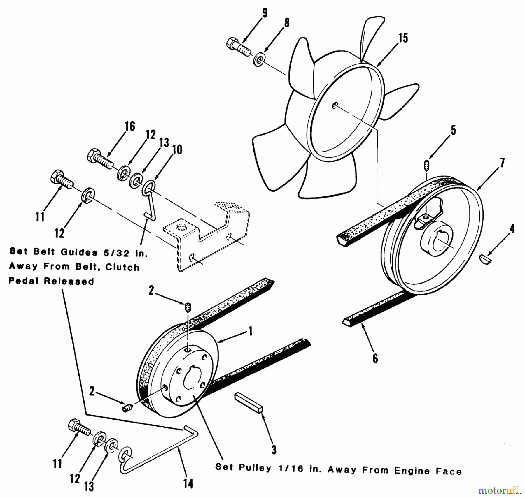 Toro Neu Mowers, Lawn & Garden Tractor Seite 1 11-08K801 (C-85) - Toro C-85 8-Speed Tractor, 1983 DRIVE BELT AND PULLEYS