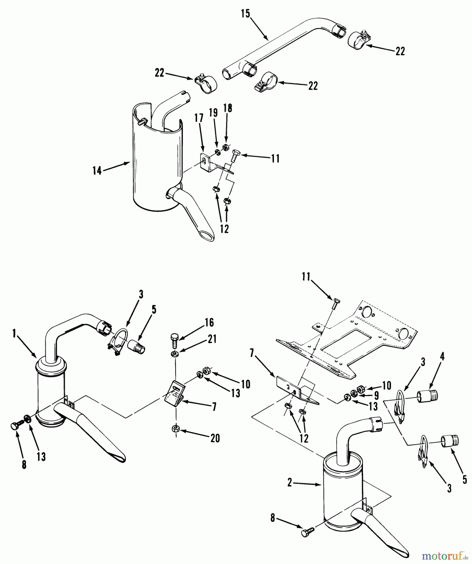 Toro Neu Mowers, Lawn & Garden Tractor Seite 1 11-08K801 (C-85) - Toro C-85 8-Speed Tractor, 1983 EXHAUST SYSTEM
