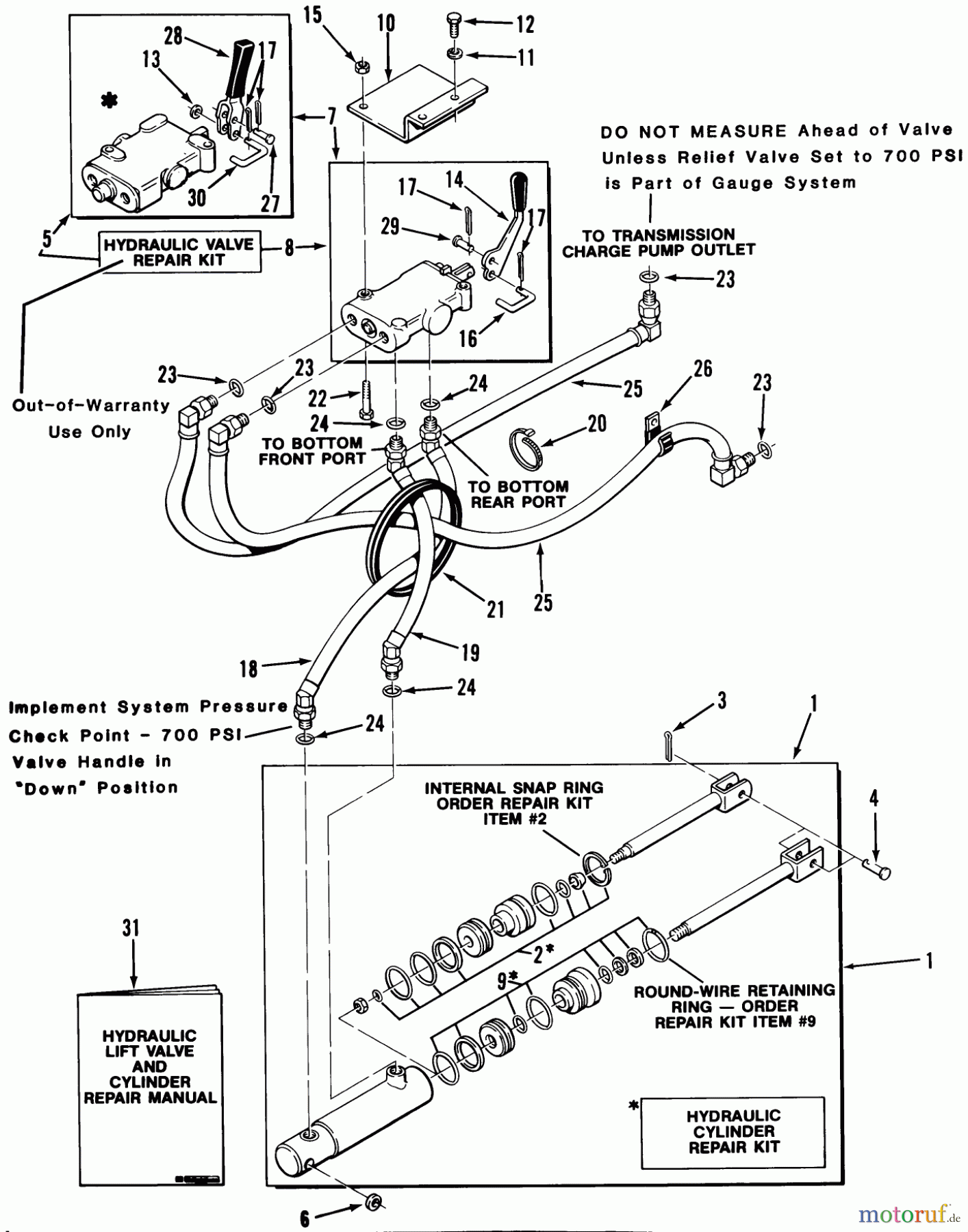 Toro Neu Mowers, Lawn & Garden Tractor Seite 1 11-08K801 (C-85) - Toro C-85 8-Speed Tractor, 1983 HYDRAULIC SYSTEM