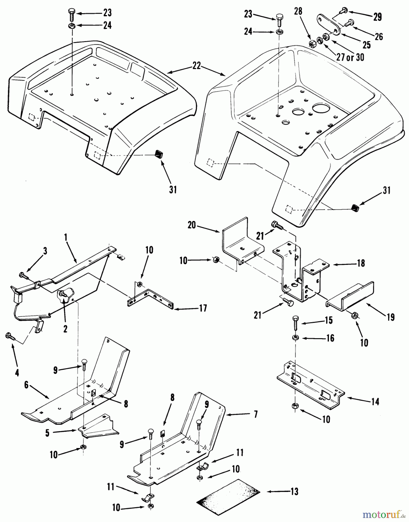 Toro Neu Mowers, Lawn & Garden Tractor Seite 1 01-17KE03 (C-175) - Toro C-175 Twin Automatic Tractor, 1983 SHEET METAL AND COVERS #3