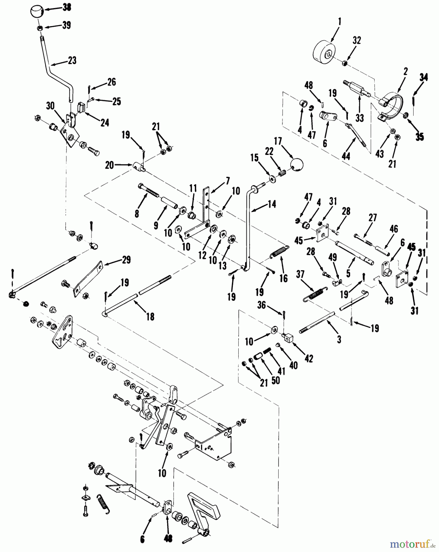Toro Neu Mowers, Lawn & Garden Tractor Seite 1 01-16OS01 (D-160) - Toro D-160 Automatic Tractor, 1980 BRAKE AND MOTION CONTROL LINKAGE #2